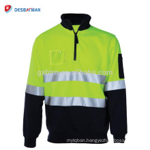 Hi Vis Polo Shirt Long Sleeve Work wear Safety Contrast T-shirts with Reflective Tapes and Pockets